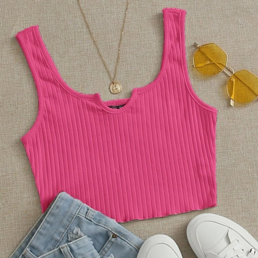 Shein pink crop top